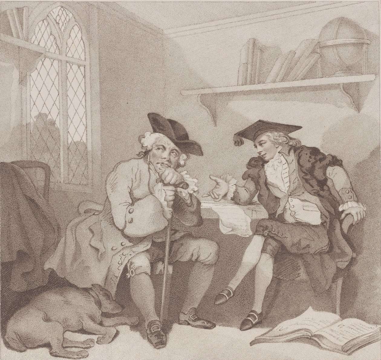 A College Scene, or a Fruitless Attempt on the Purse of..., [1 augusti 1787], återutgiven 1 juli 1802. av Edward Williams