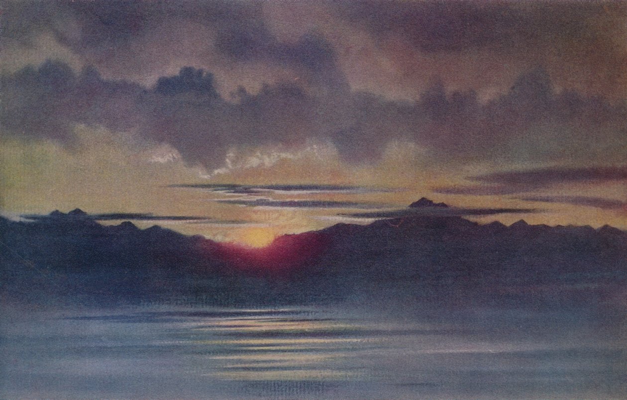 En aprilsolnedgång från Hut Point, Looking West, 1911, 1913 av Charles Edward Wilson