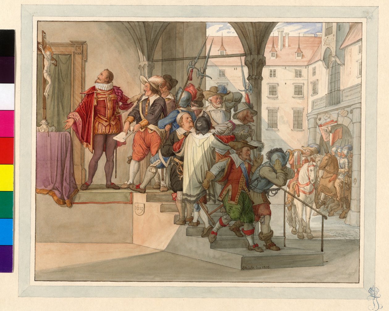 En deputation av de österrikiska protestanterna står framför kejsar Ferdinand II. 1619 (Sturm framställan) av Edward von Steinle