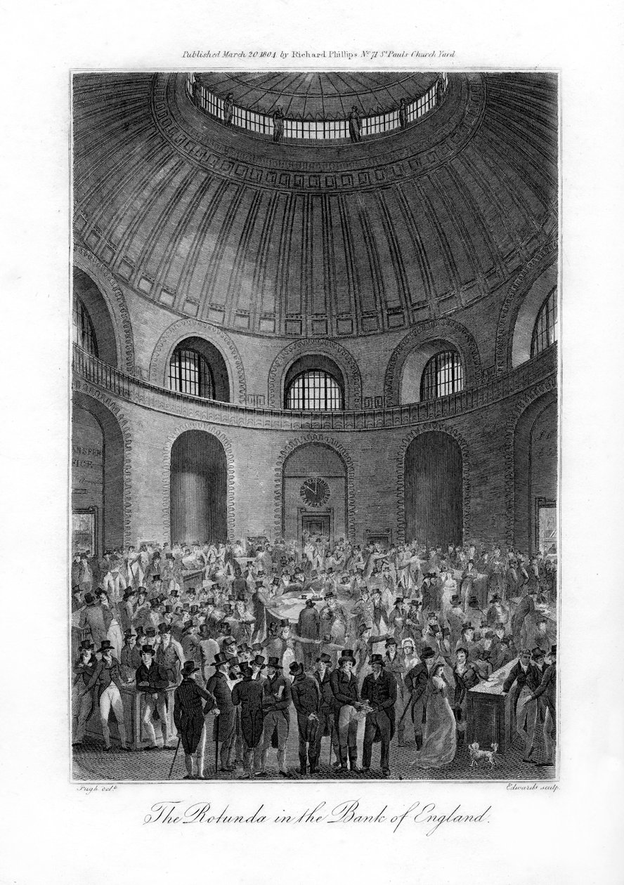 Rotundan i Bank of England, London, 1804. av Edwards