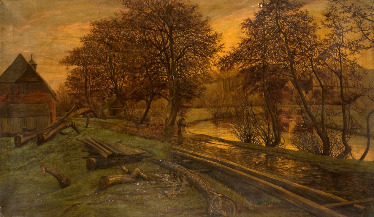 En timmergård på Wey, Guildford av Edwin Edwards