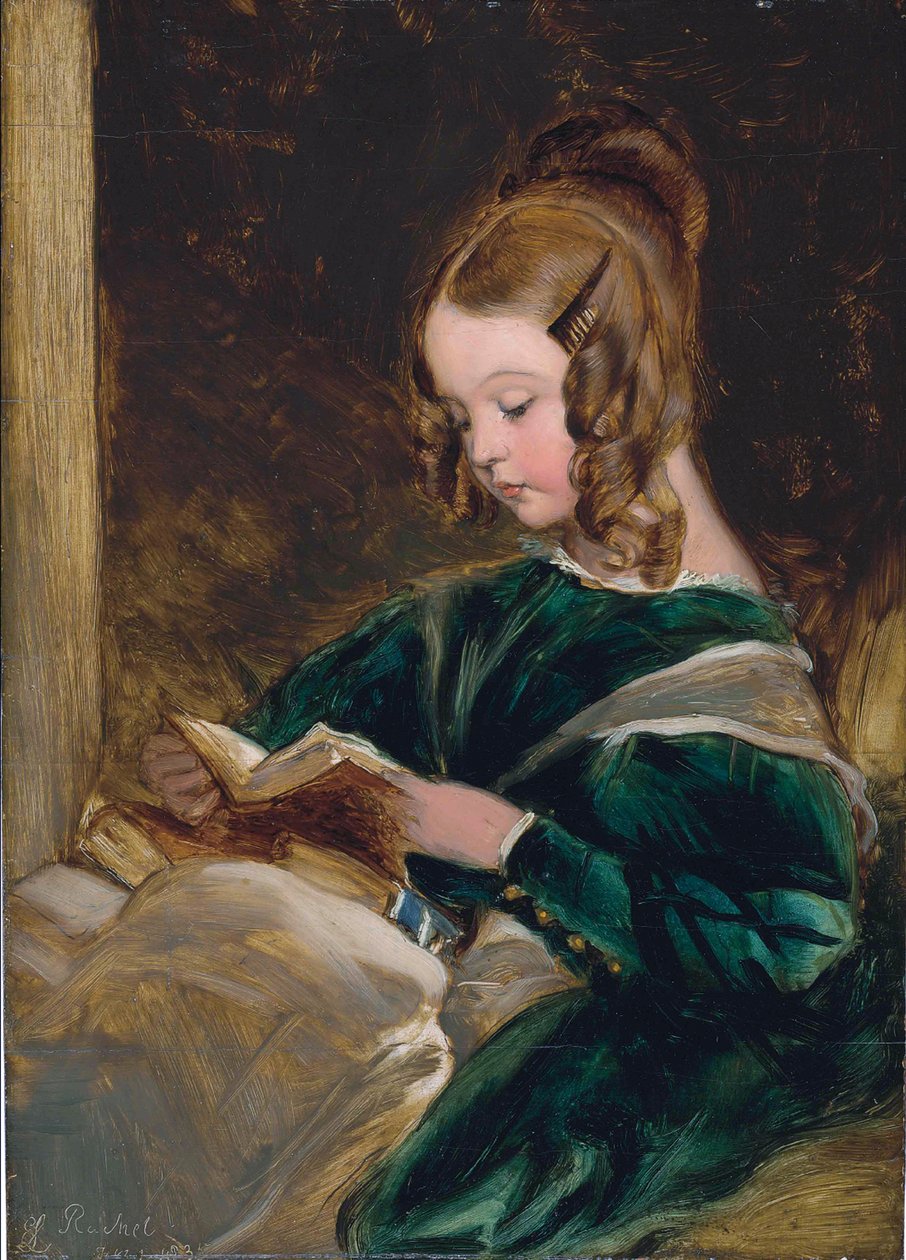 Study of Rachel Russell (1826-1898), daughter of Georgina, the second wife of John, sixth Duke of Bedford av Edwin Landseer