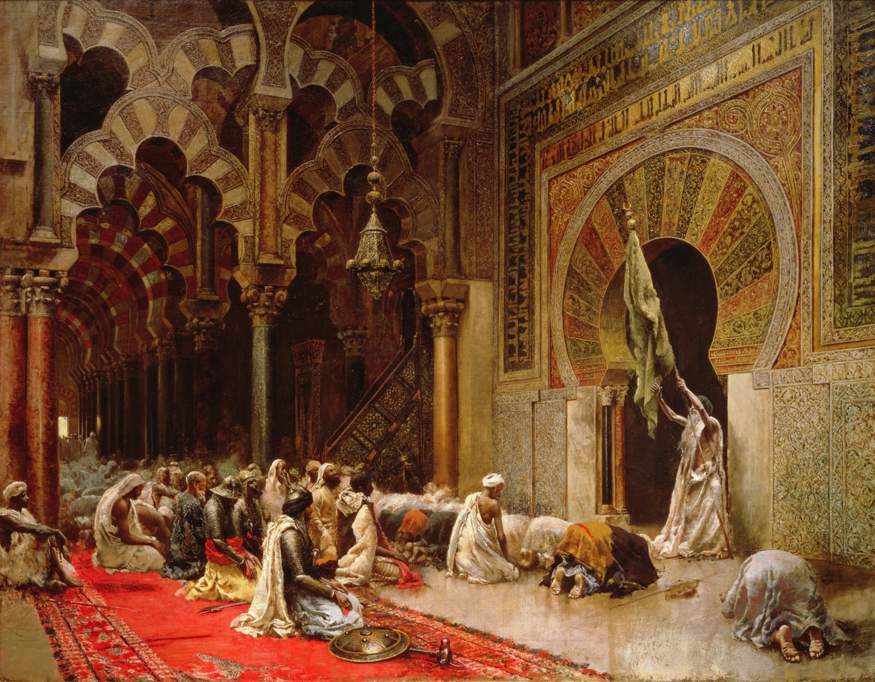 Interiör i moskén i Cordoba, ca 1880 av Edwin Lord Weeks