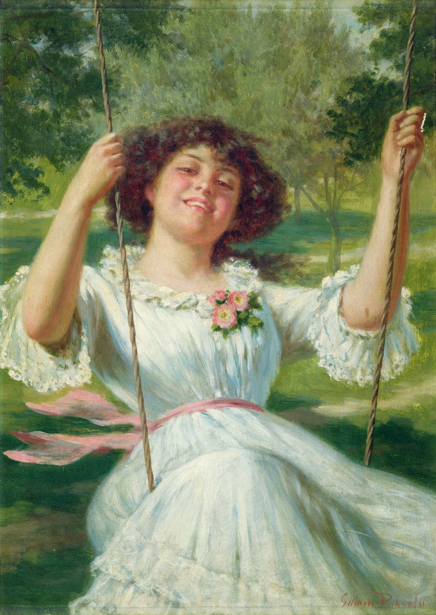 Flicka på en gunga av Edwin Thomas Roberts