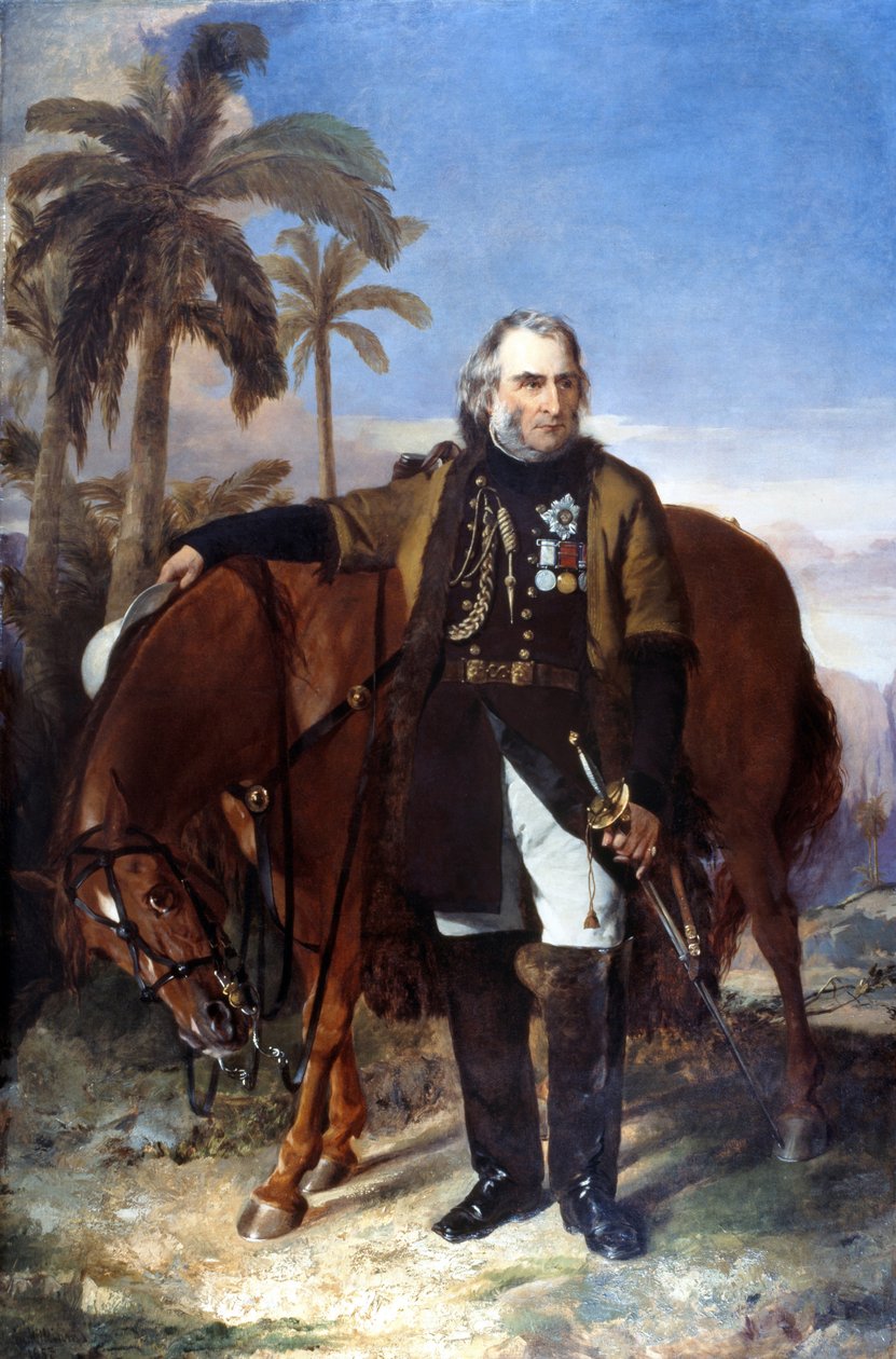Generallöjtnant Sir Charles Napier och hans arabiska laddare Red Rover, 1853 av Edwin Williams