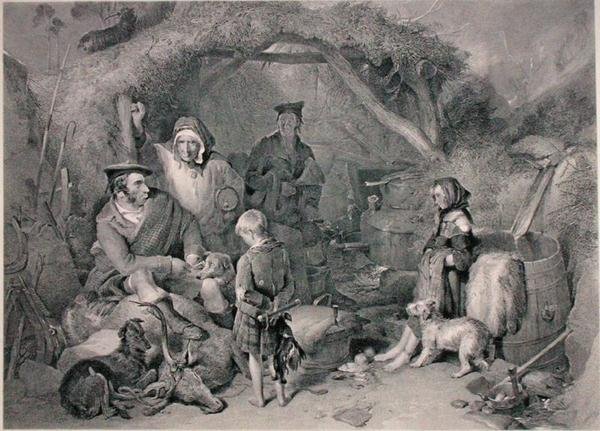The Highland Whisky Still, graverad av Robert Graves, publicerad 1876 (gravyr) av Edwin (after) Landseer