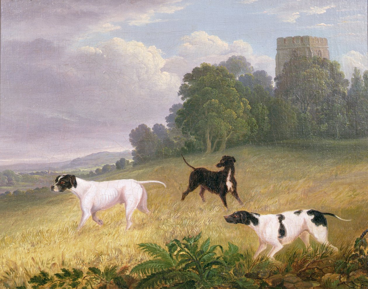Pekare i ett landskap (olja på duk) av Edwin (attr. to) Cooper