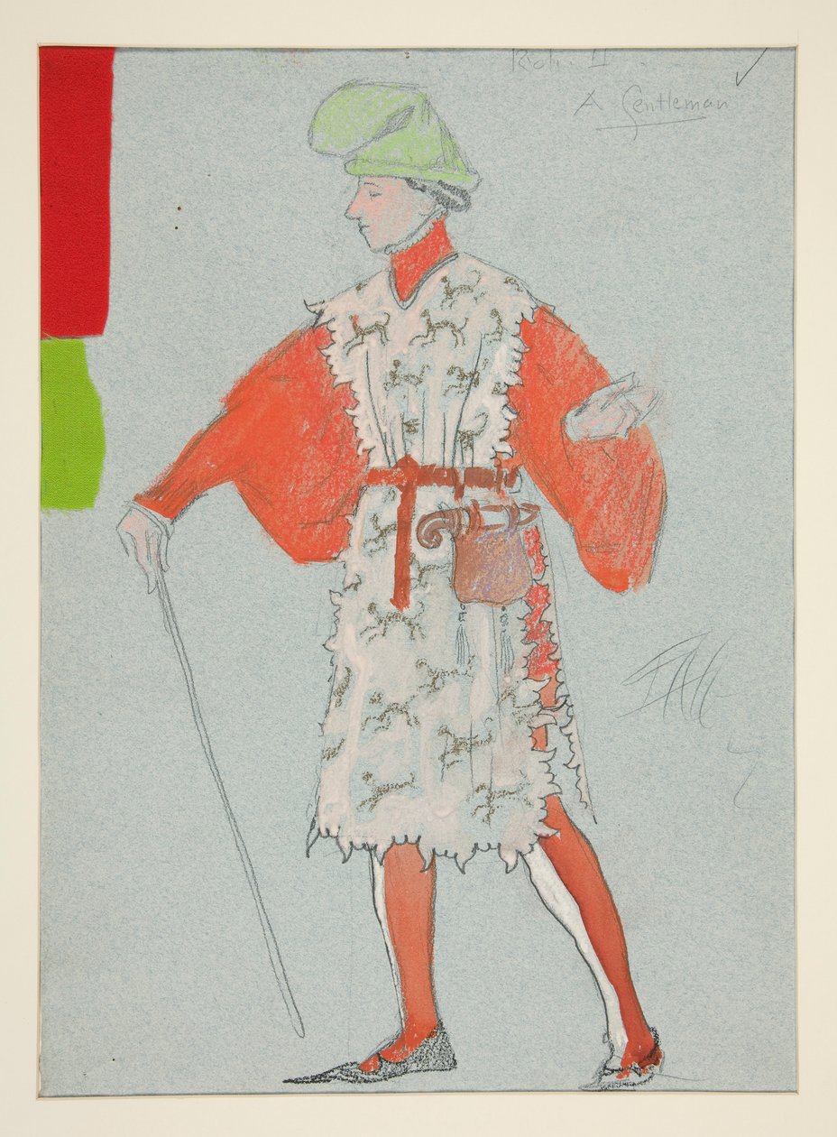 En gentleman, kostymskiss för Henry Irving av Edwin Austin Abbey