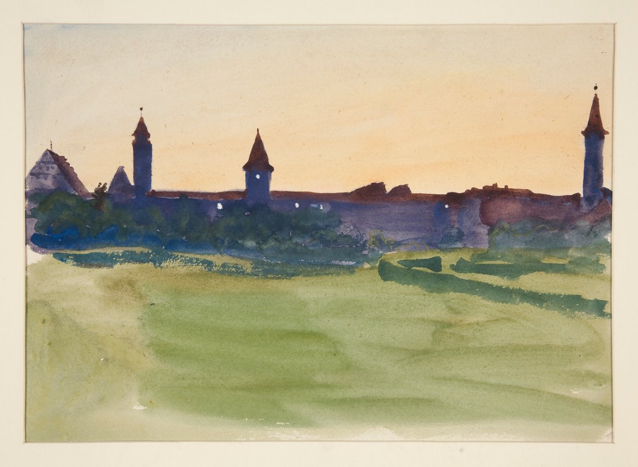 Arkitektonisk studie - Vy över en muromgärdad stad av Edwin Austin Abbey