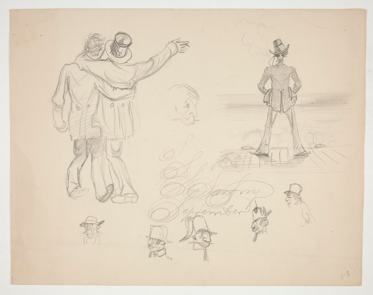 Diverse mansfigurstudier av Edwin Austin Abbey