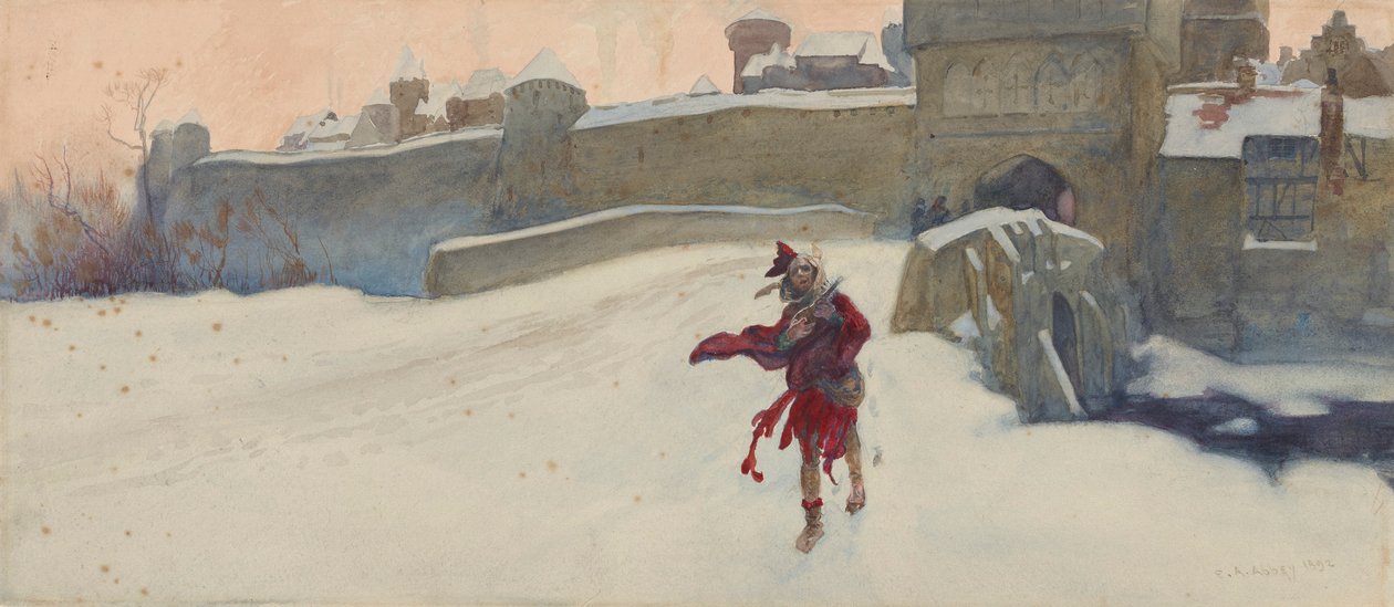 Kompositionsstudie för av Edwin Austin Abbey