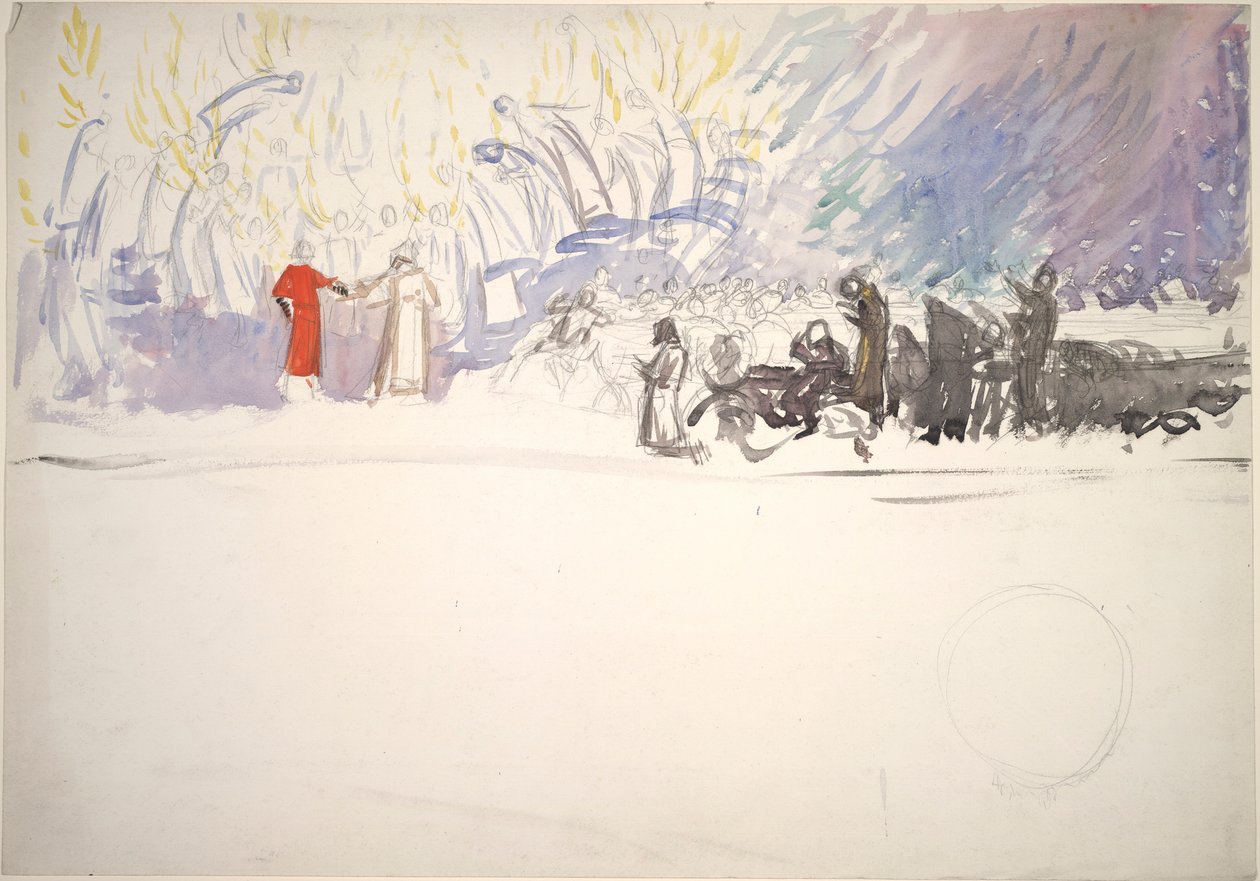Kompositionsstudie för av Edwin Austin Abbey