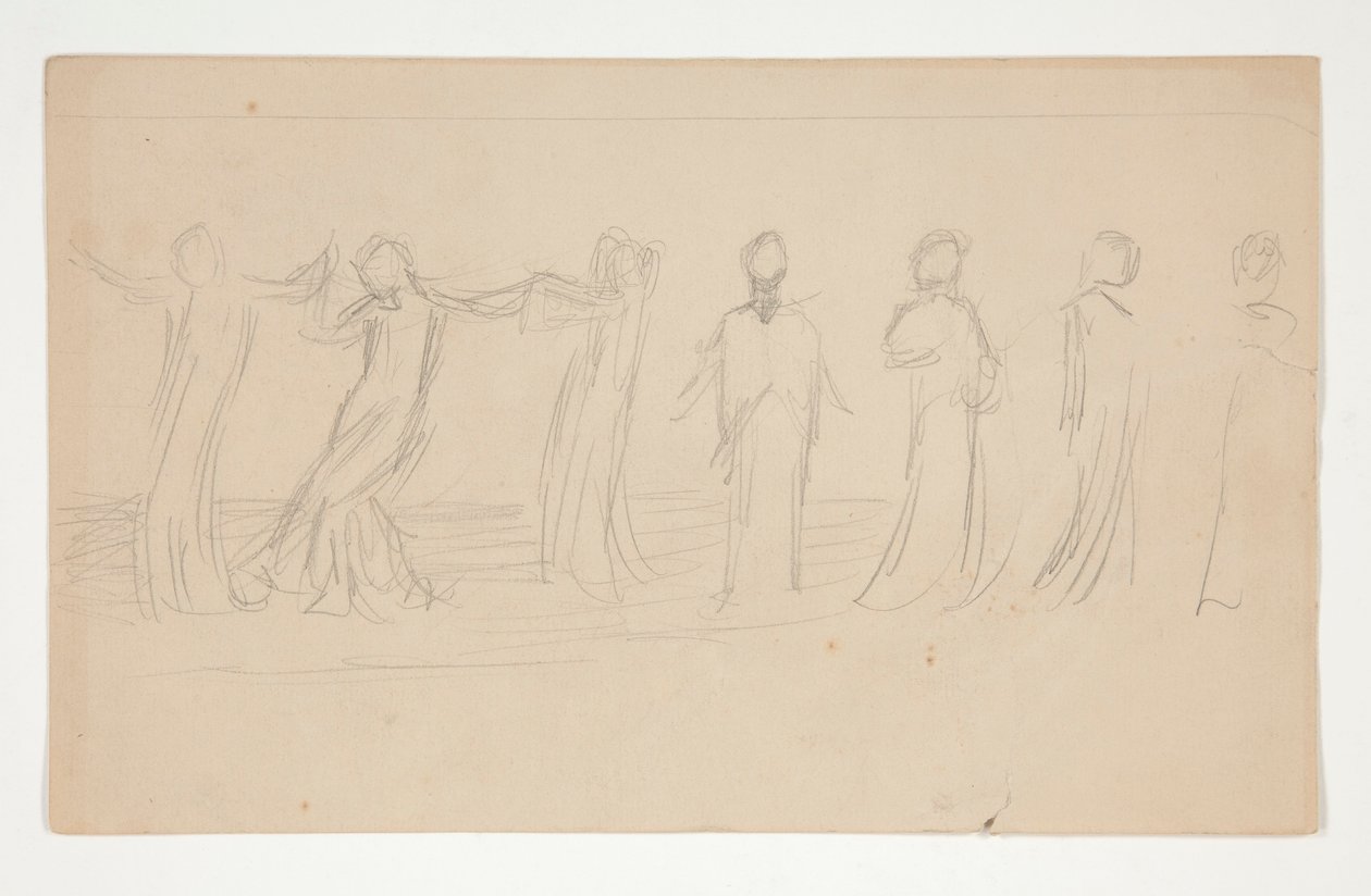 Kompositionsstudie för av Edwin Austin Abbey