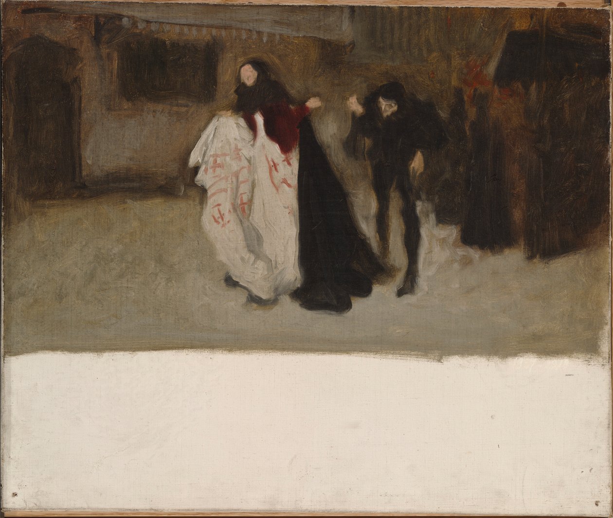 Kompositionsstudie, för Richard, hertig av Gloucester och Lady Anne av Edwin Austin Abbey