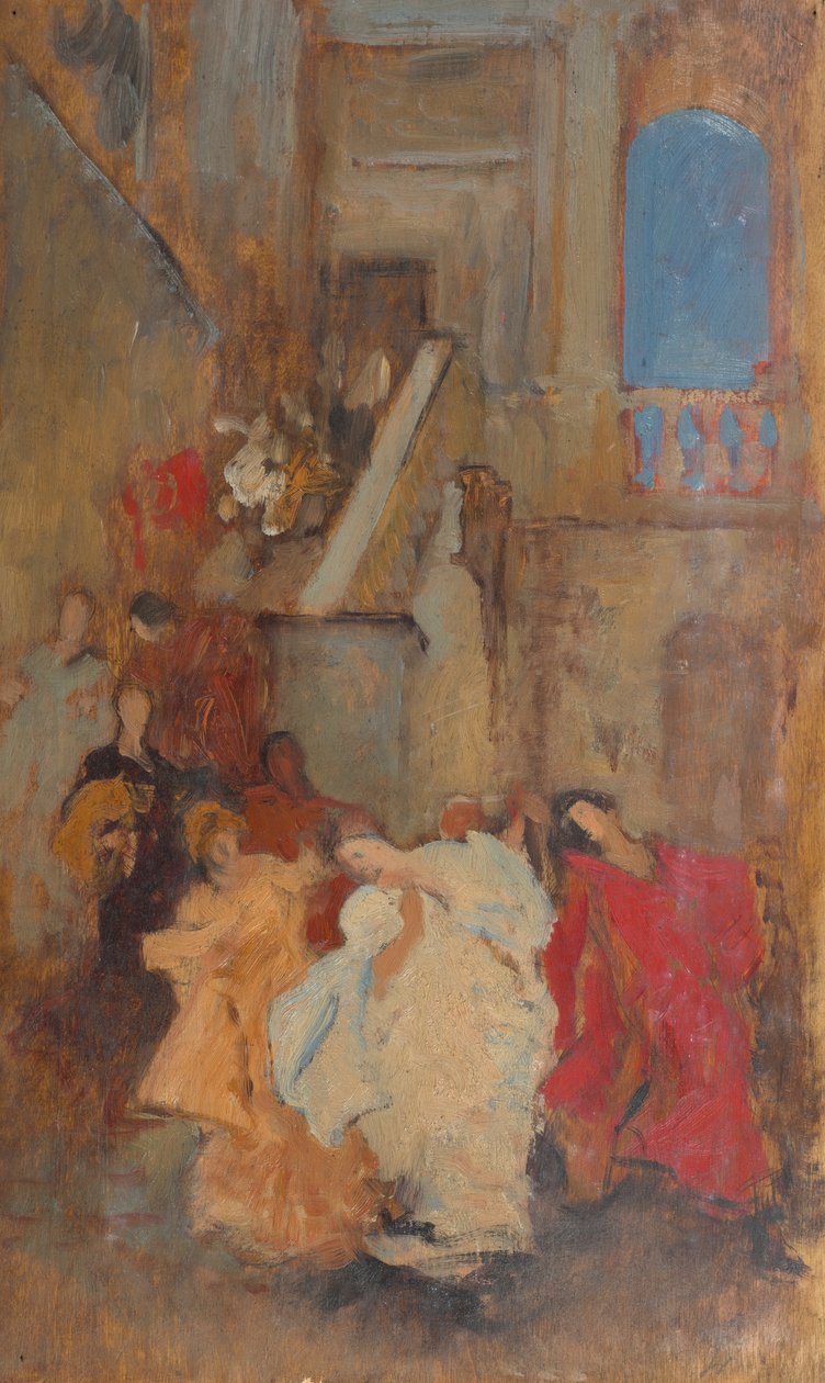 Kompositionsstudie, möjligen för A Measure av Edwin Austin Abbey