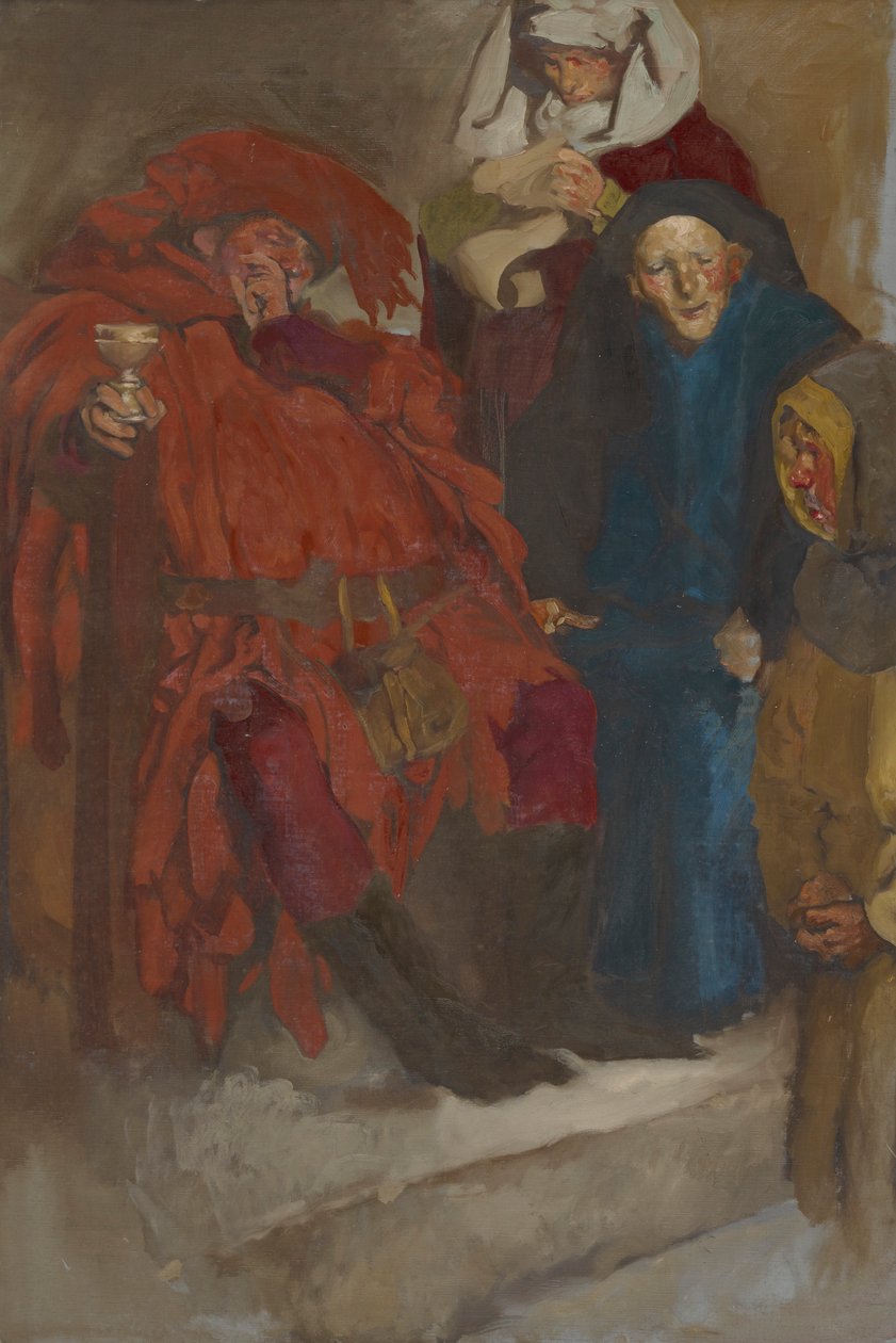 Kompositionsstudie, möjligen för The Merry Wives of Windsor av Edwin Austin Abbey