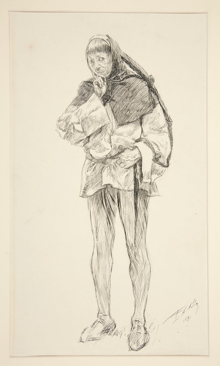 Costard, från akt I, Scene i, Kärlek av Edwin Austin Abbey