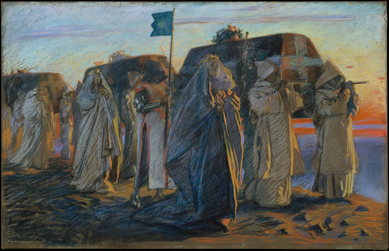 De tre drottningarnas klagosång av Edwin Austin Abbey
