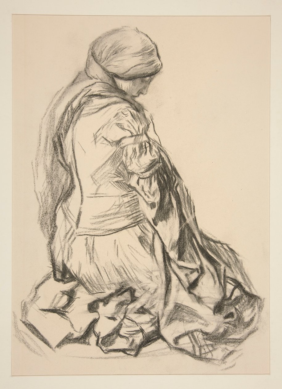 Draperi studie för av Edwin Austin Abbey