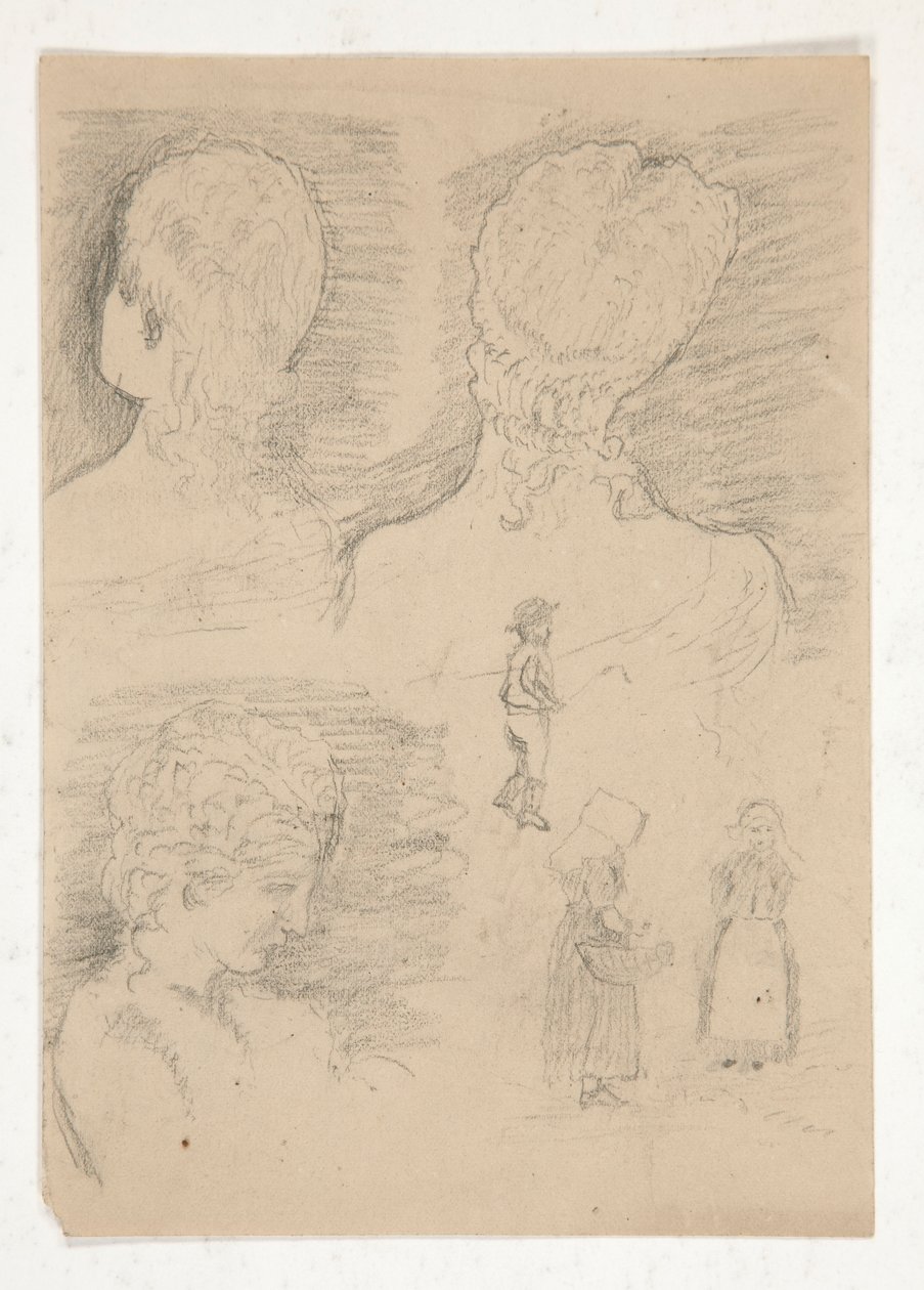 Teckning av en skulpturbyst av Edwin Austin Abbey