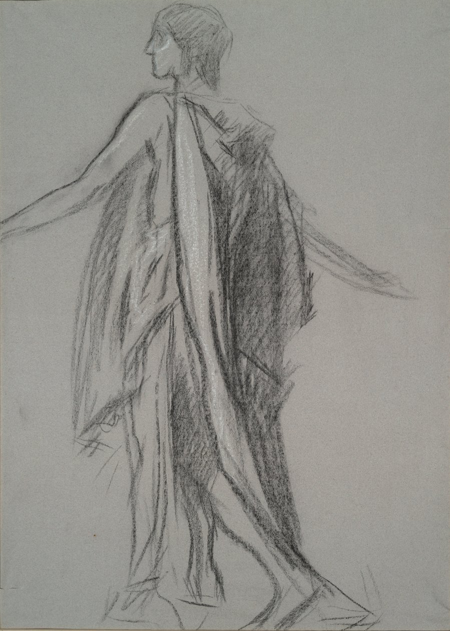 Tidig figurstudie för av Edwin Austin Abbey