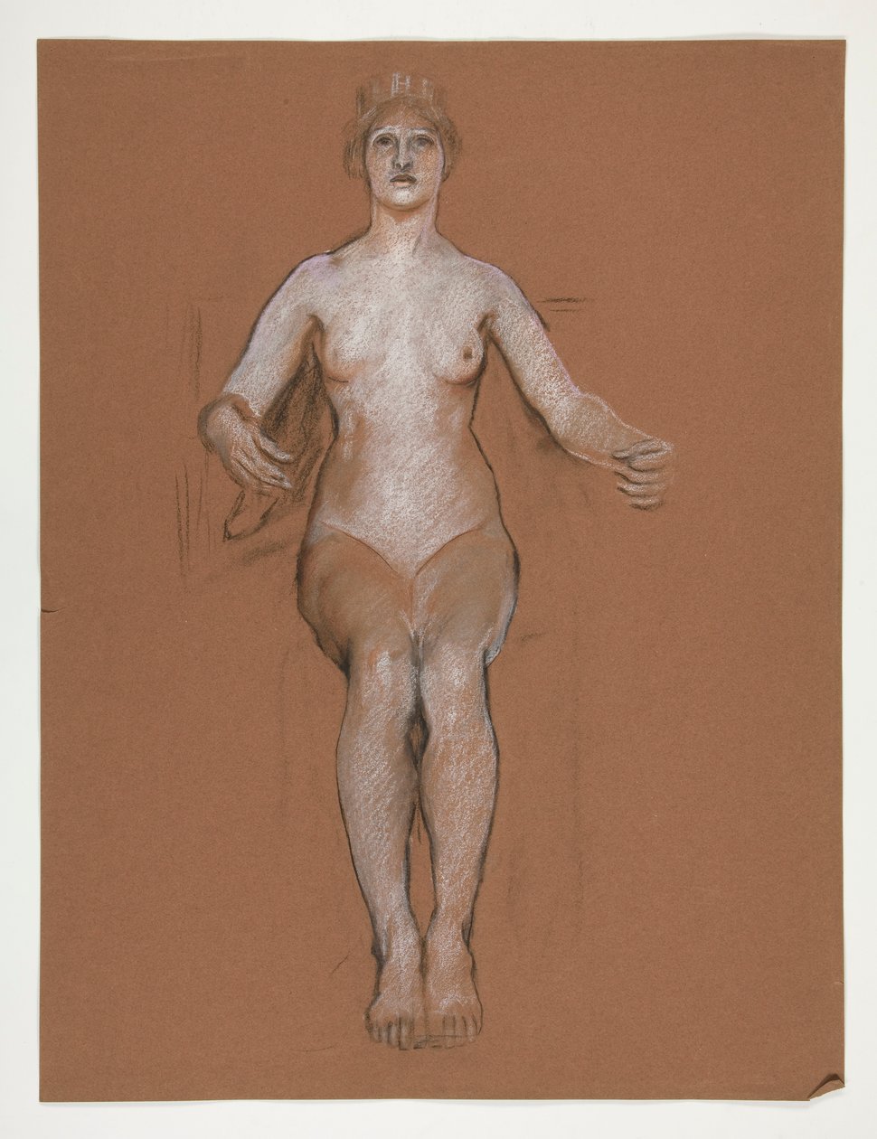Tidig studie för figuren av Genius of State, i av Edwin Austin Abbey