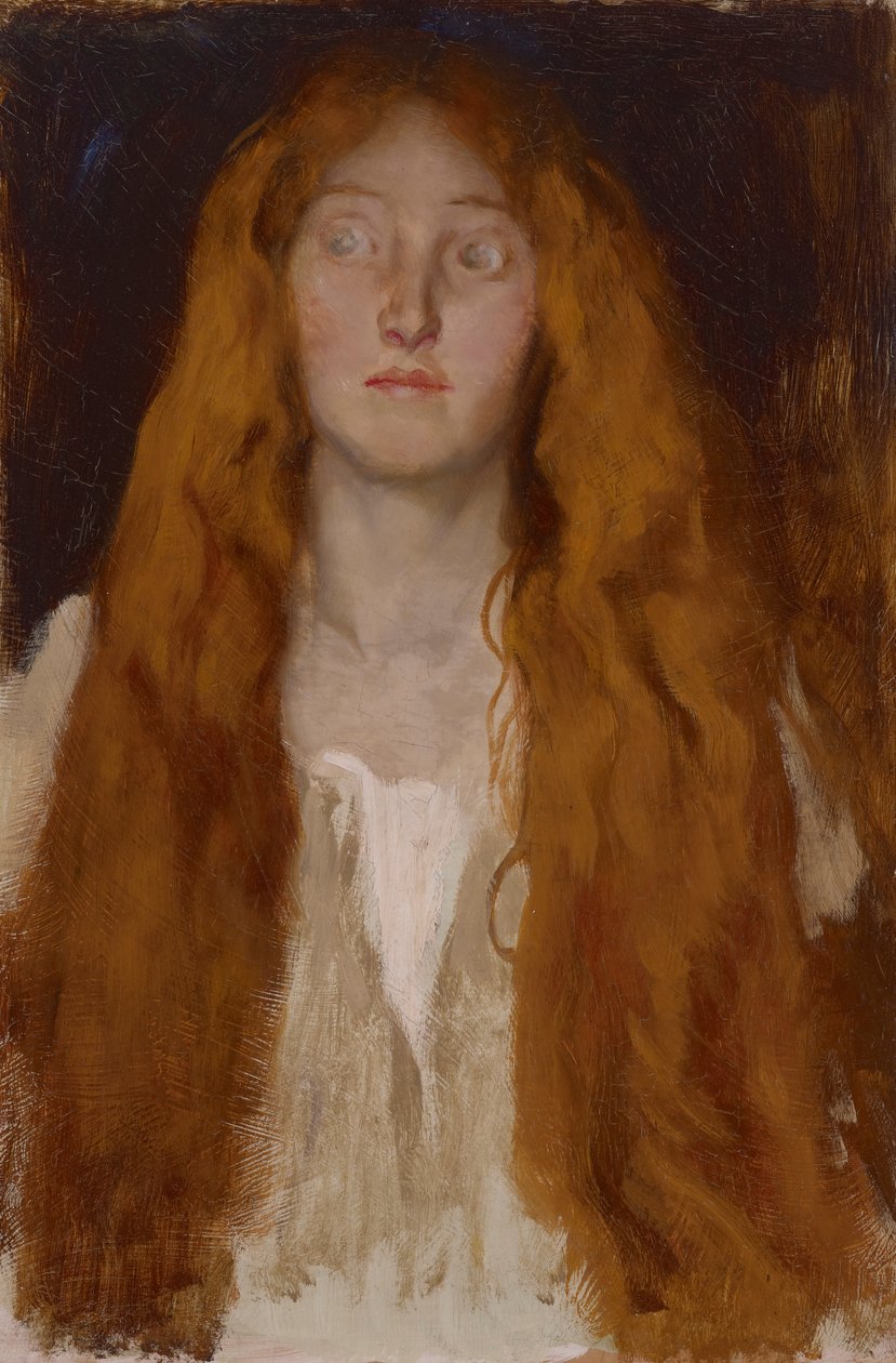 Figurstudie av Ophelia, för The Play Scene, Hamlet, Act III, Scene II av Edwin Austin Abbey