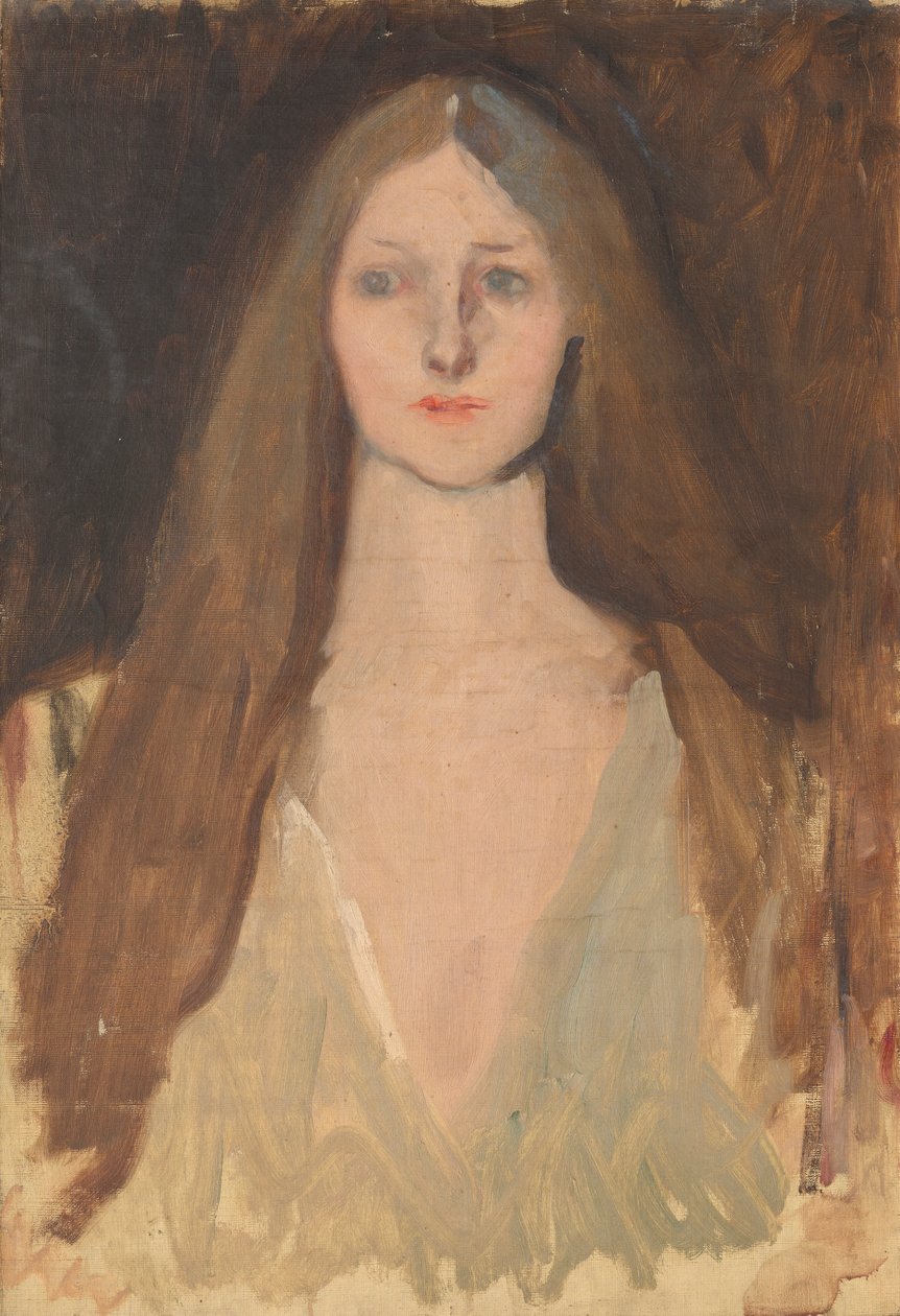 Figurstudie av Ophelia, för The Play Scene in Hamlet, Act III, Scene II av Edwin Austin Abbey