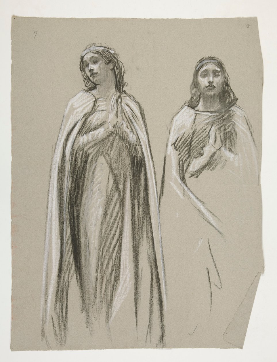 Figurstudier för The Golden Tree(?), från The Quest of the Holy Grail (en serie med femton målningar för Boston Public Library, färdigställd 1901) av Edwin Austin Abbey