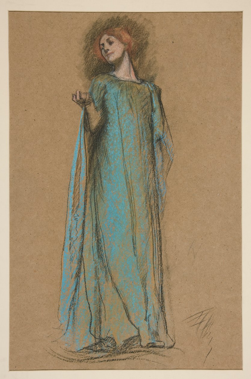 Figurstudie för av Edwin Austin Abbey