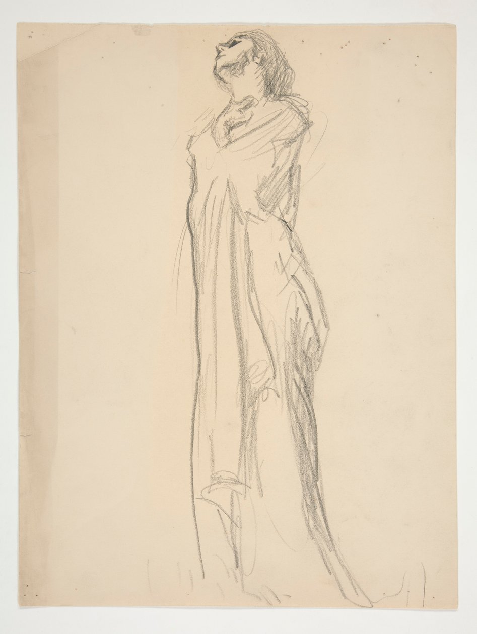 Figurstudie för av Edwin Austin Abbey
