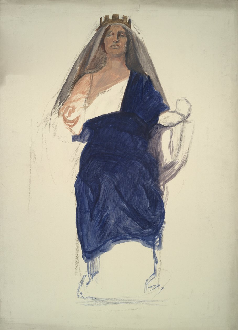 Figurstudie för av Edwin Austin Abbey