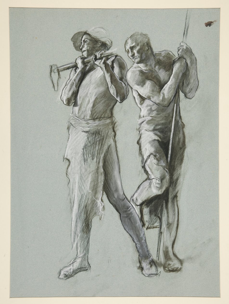 Figurstudie för av Edwin Austin Abbey