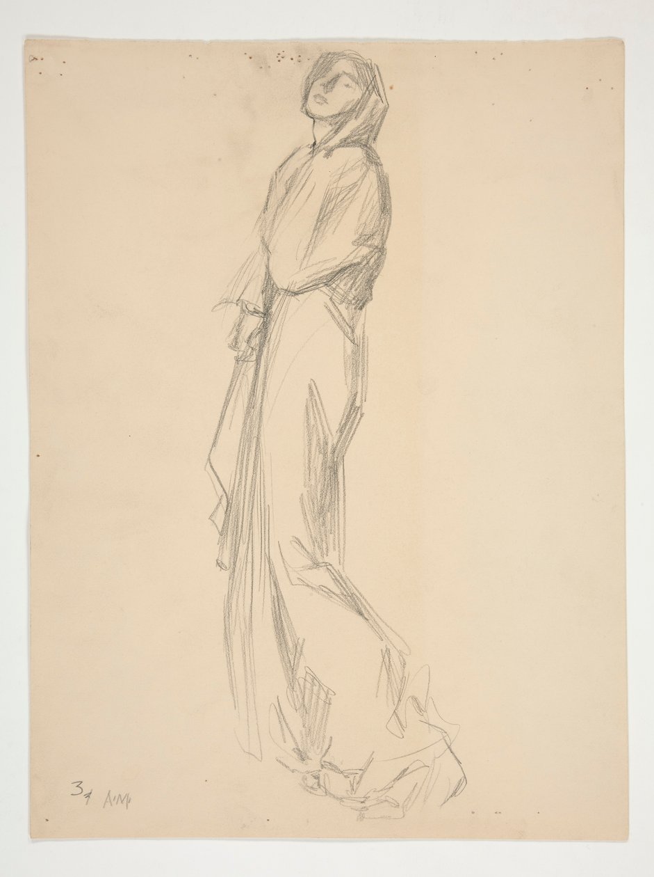 Figurstudie för av Edwin Austin Abbey