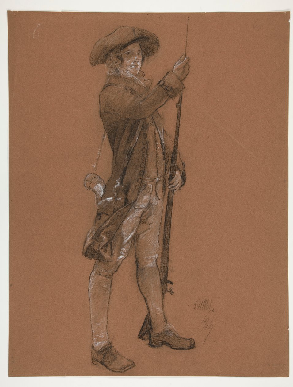 Figurstudie för av Edwin Austin Abbey