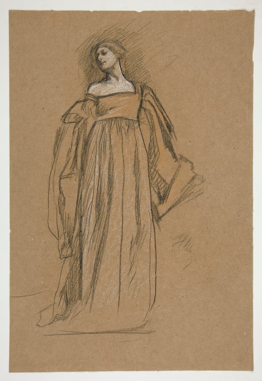 Figurstudie för av Edwin Austin Abbey