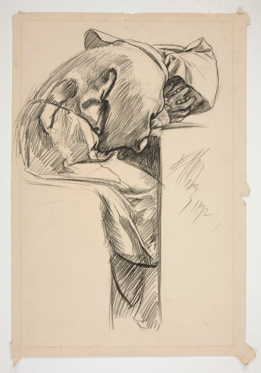 Figurstudie för av Edwin Austin Abbey