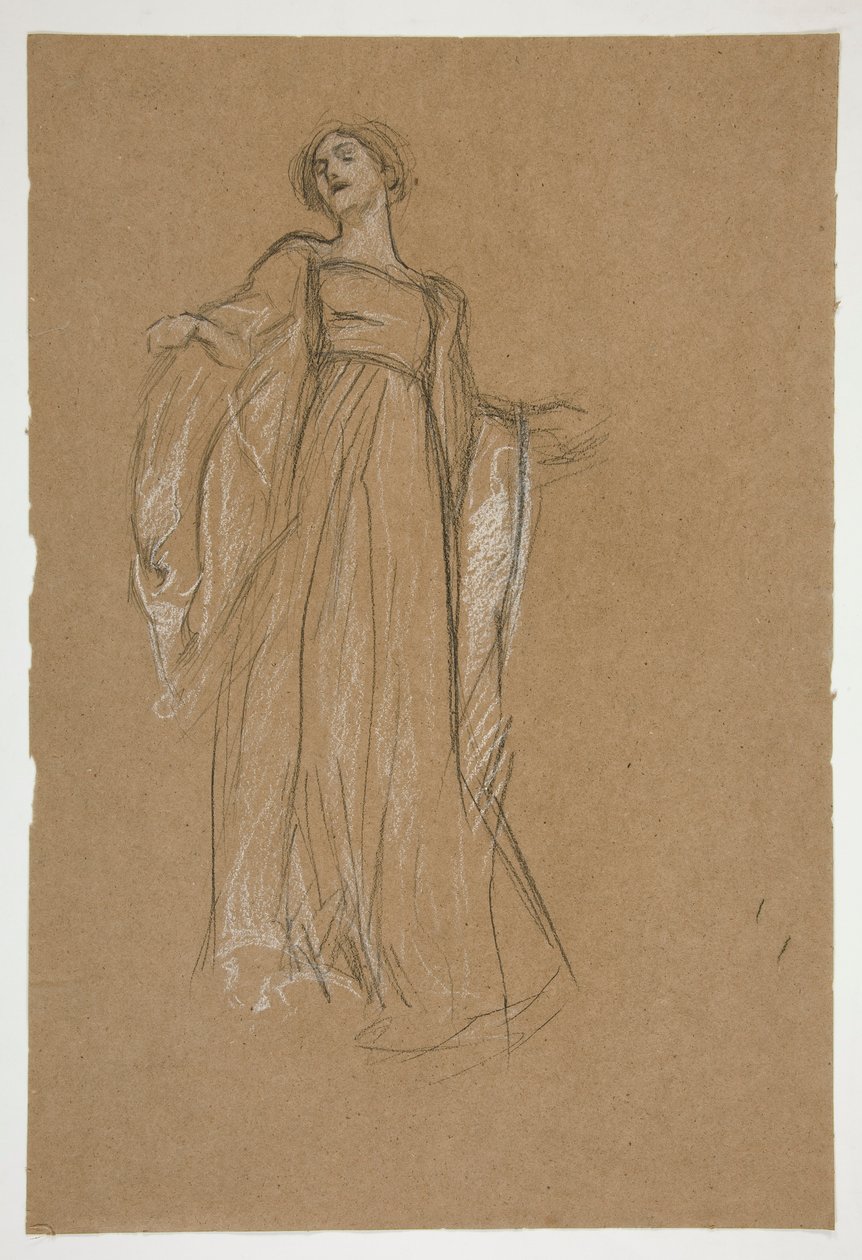 Figurstudie för av Edwin Austin Abbey