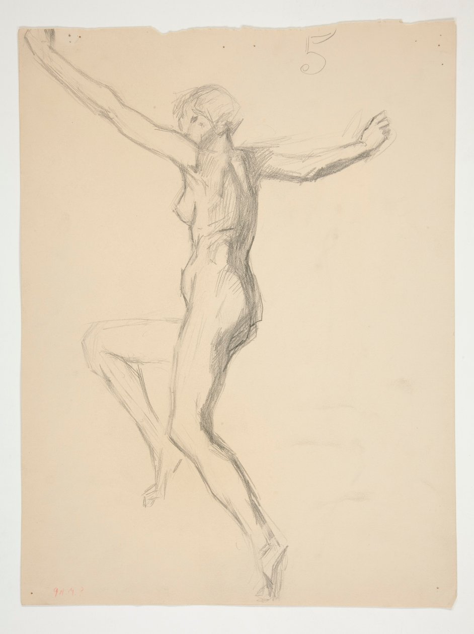 Figurstudie för av Edwin Austin Abbey
