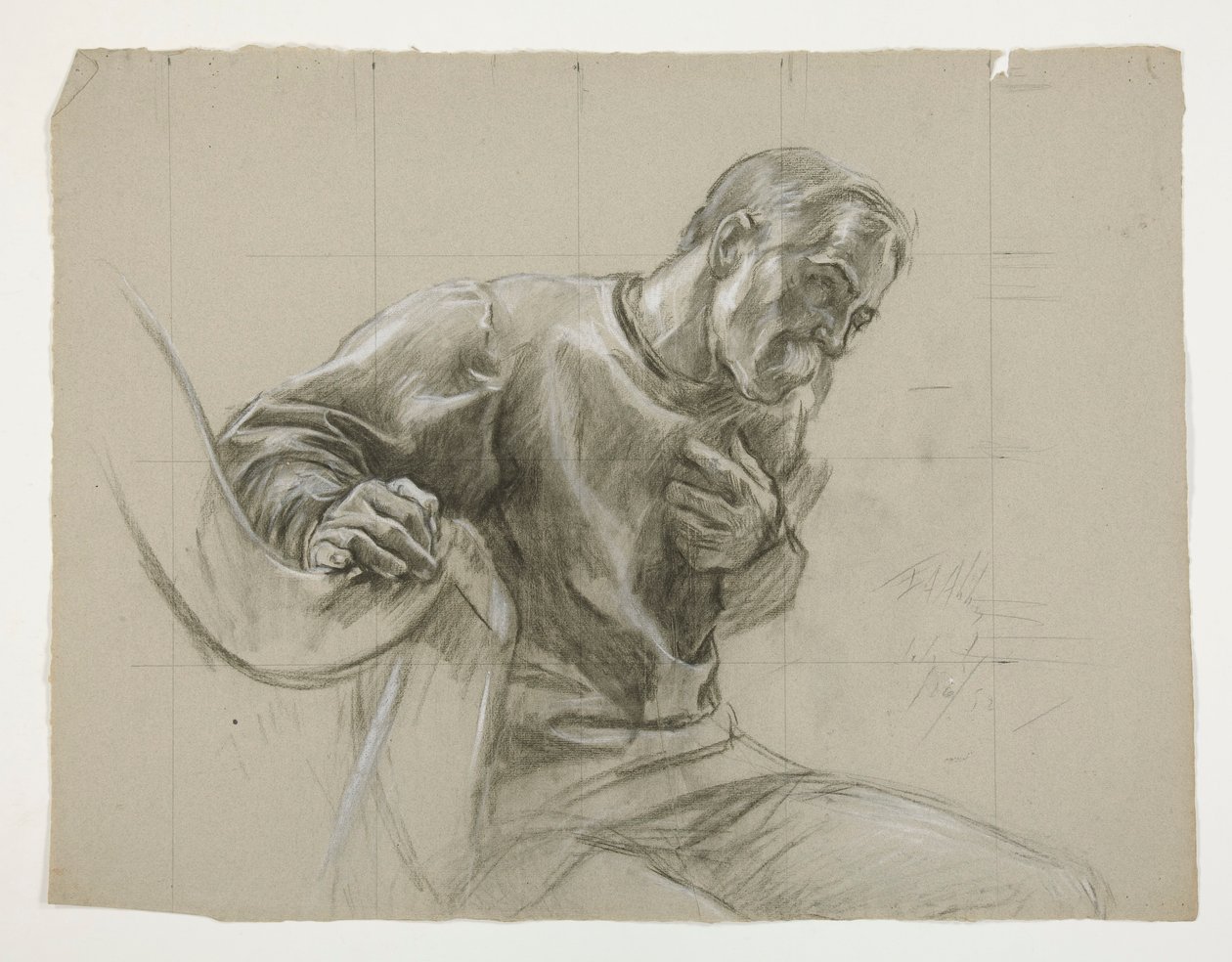 Figurstudie för av Edwin Austin Abbey