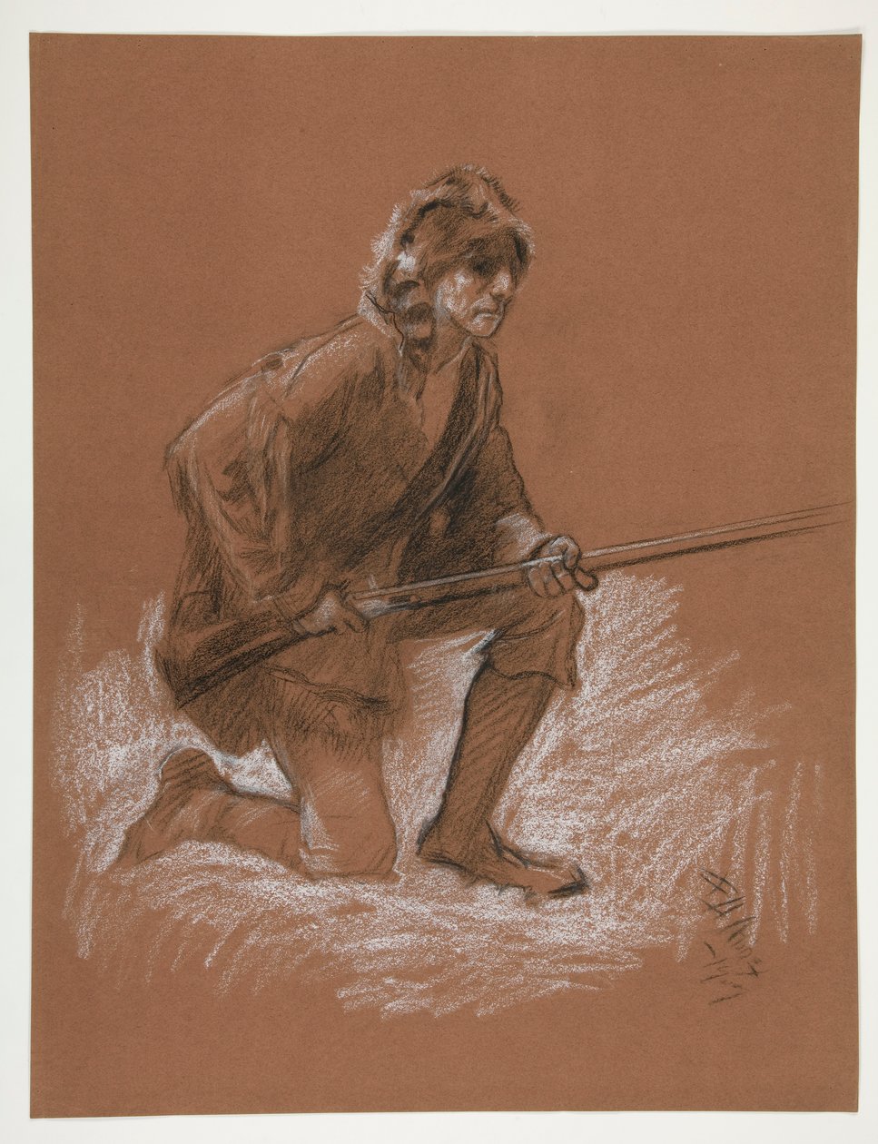 Figurstudie för av Edwin Austin Abbey