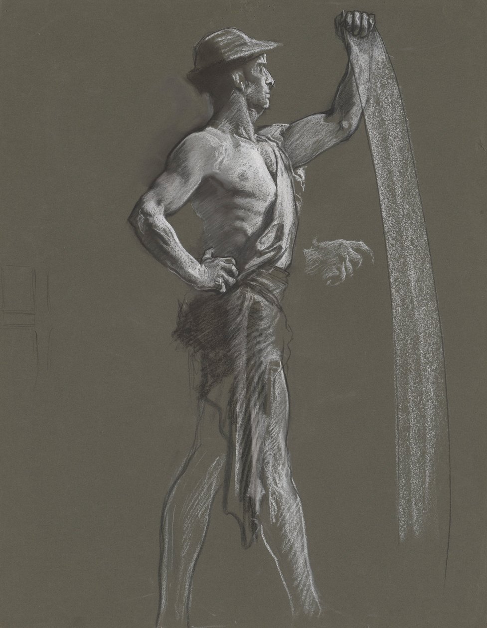 Figurstudie för av Edwin Austin Abbey