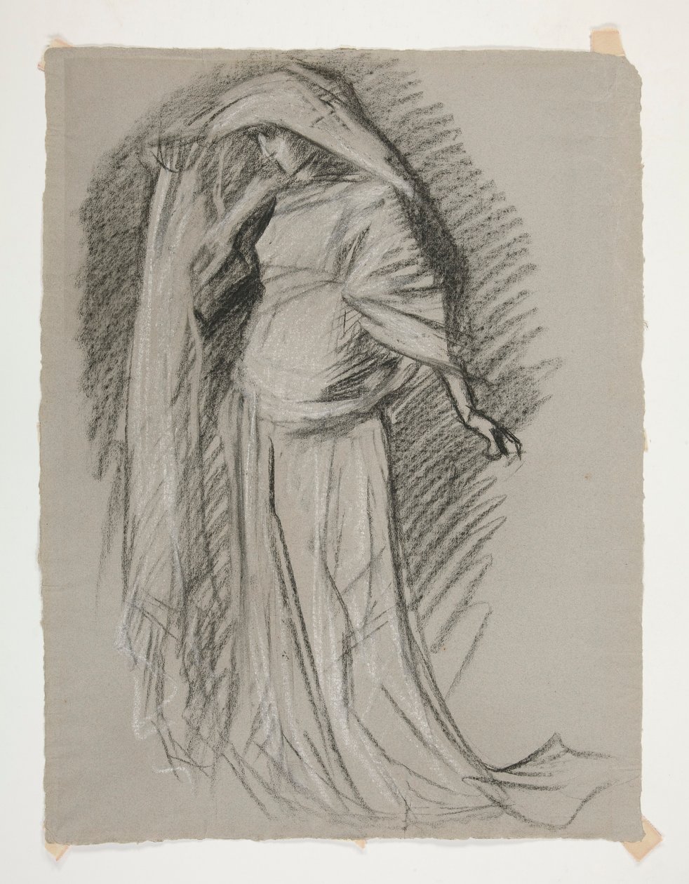 Figurstudie för Castle of the Maidens, från The Quest of the Holy Grail (en serie med femton målningar för Boston Public Library, färdigställd 1901) av Edwin Austin Abbey