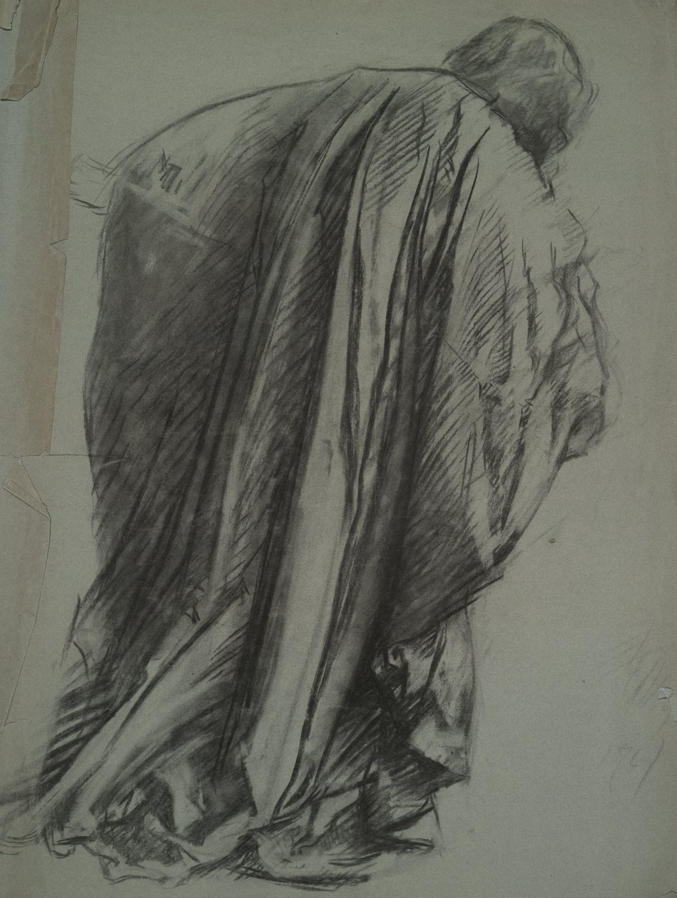 Figurstudie för Galahad i av Edwin Austin Abbey