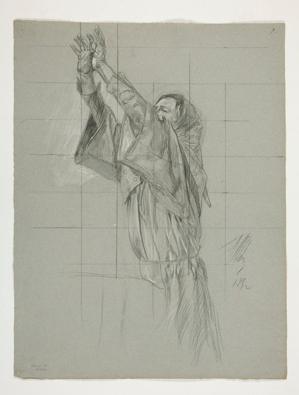 Figurstudie för kung Arthur av Edwin Austin Abbey