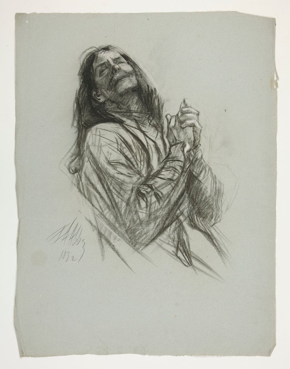 Figurstudie för kung Arthur av Edwin Austin Abbey
