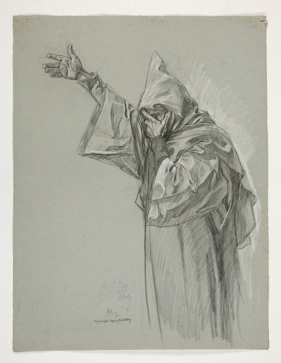 Figurstudie för kung Arthur av Edwin Austin Abbey
