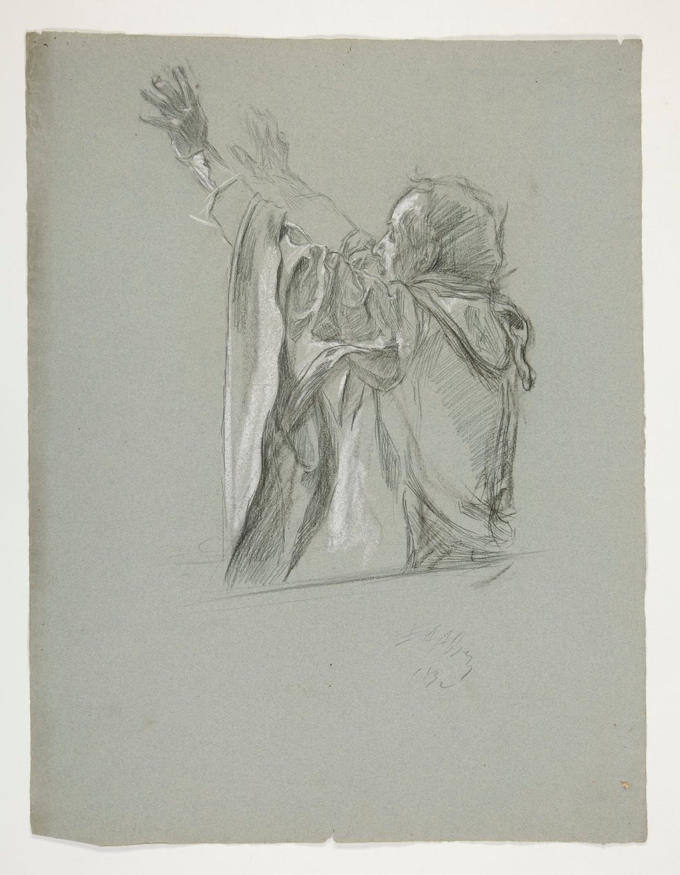 Figurstudie för kung Arthur av Edwin Austin Abbey
