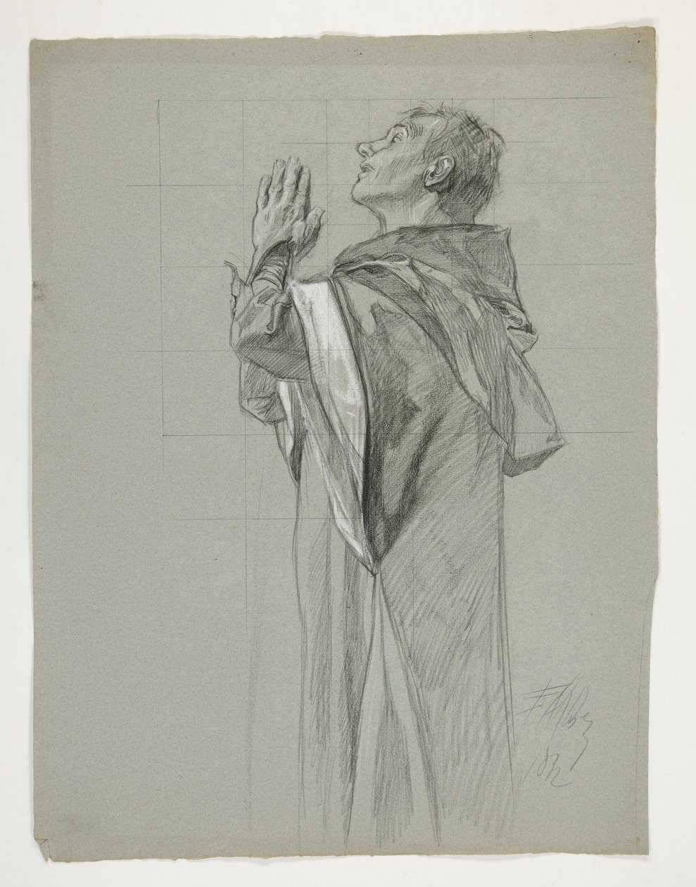 Figurstudie för kung Arthur av Edwin Austin Abbey