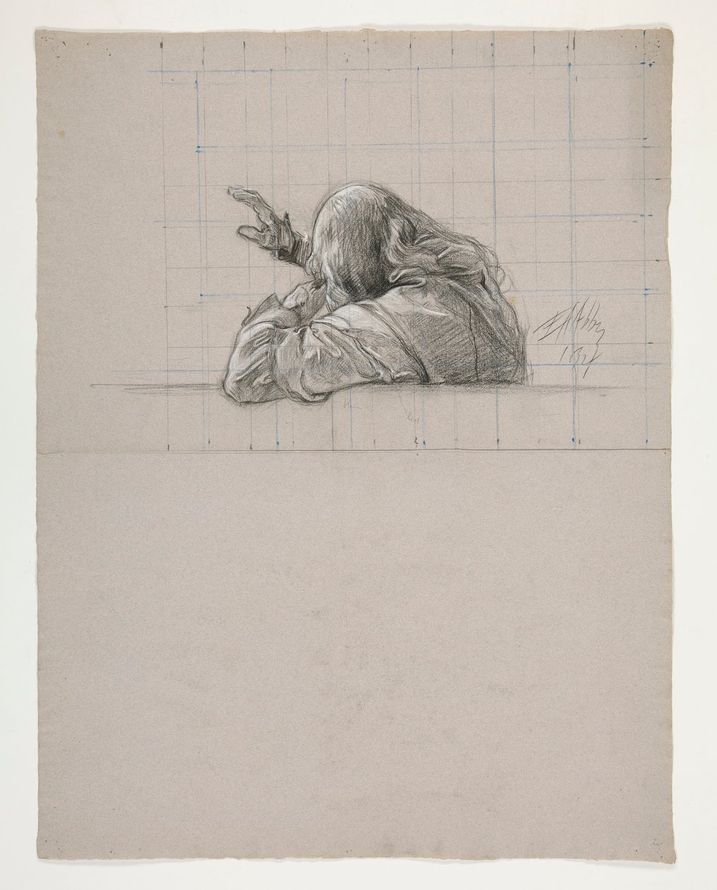 Figurstudie för kung Arthur av Edwin Austin Abbey